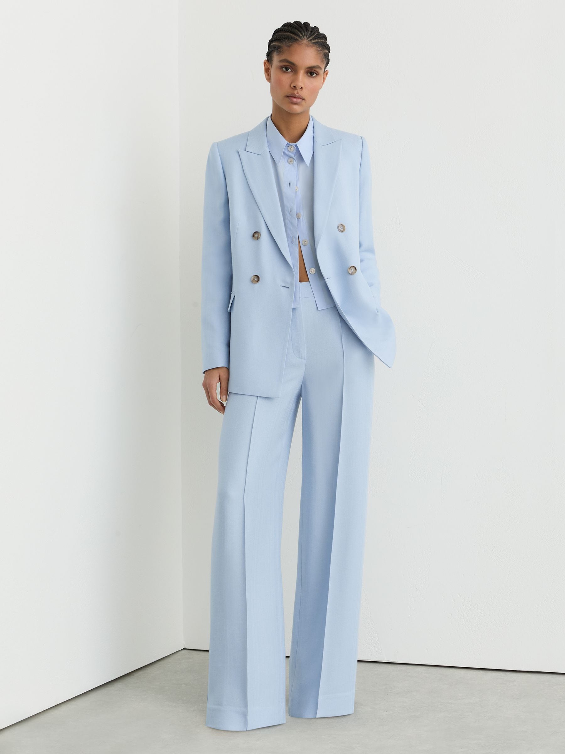 Buy Reiss Blue Magda Wide-Leg Suit Trousers from Next USA