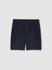 Reiss Navy Ajay Seersucker Drawstring Shorts - Image 2 of 6