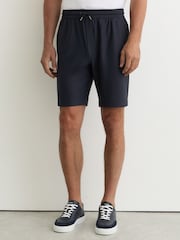 Reiss Navy Ajay Seersucker Drawstring Shorts - Image 3 of 6