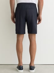 Reiss Navy Ajay Seersucker Drawstring Shorts - Image 5 of 6