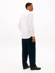 Tommy Hilfiger White Regular Fit Pinstripe Oxford Shirt - Image 4 of 5