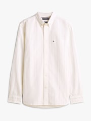 Tommy Hilfiger White Regular Fit Pinstripe Oxford Shirt - Image 5 of 5
