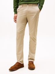 Tommy Hilfiger Green Denton Textured Print Straight Leg Trousers - Image 1 of 5