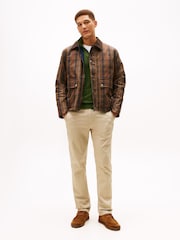 Tommy Hilfiger Green Denton Textured Print Straight Leg Trousers - Image 2 of 5