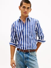 Tommy Hilfiger Blue Flex Regular Fit Stripe Shirt - Image 1 of 5
