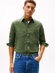 Tommy Hilfiger Green TH Flex Regular Fit Tattersall Check Shirt - Image 1 of 5