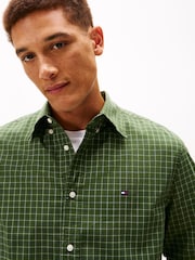 Tommy Hilfiger Green TH Flex Regular Fit Tattersall Check Shirt - Image 4 of 5