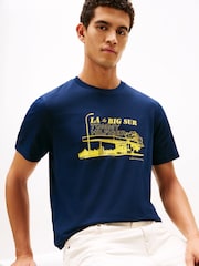 Tommy Hilfiger Blue Photo Print Jersey Crew Neck T-Shirt - Image 4 of 5