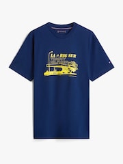 Tommy Hilfiger Blue Photo Print Jersey Crew Neck T-Shirt - Image 5 of 5