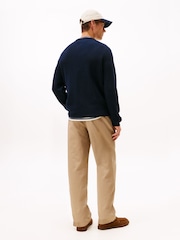 Tommy Hilfiger Blue Relaxed Wool Blend Fisherman Rib-Knit Jumper - Image 2 of 5