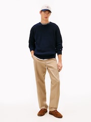 Tommy Hilfiger Blue Relaxed Wool Blend Fisherman Rib-Knit Jumper - Image 3 of 5