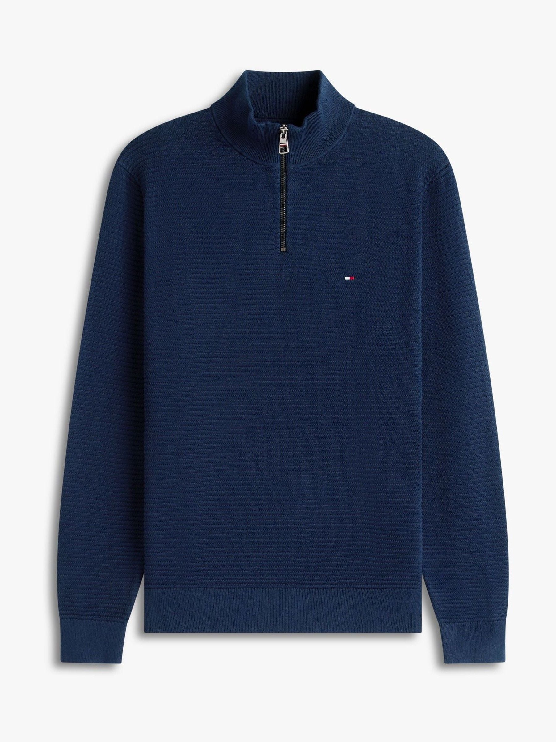 Buy Tommy Hilfiger Light Blue Seasonal Structure Zip Mock