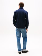 Tommy Hilfiger Blue Performance Quarter Zip Intechno Knit Jumper - Image 2 of 5
