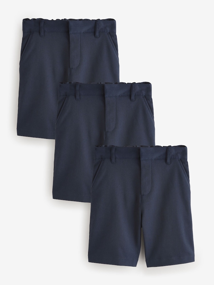 Clarks Blue 3 Pack Fastening Regular School Shorts - Image 1 of 8