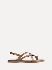 Linzi Brown Zyra Strappy Toe Ring Flat Sandals - Image 2 of 5