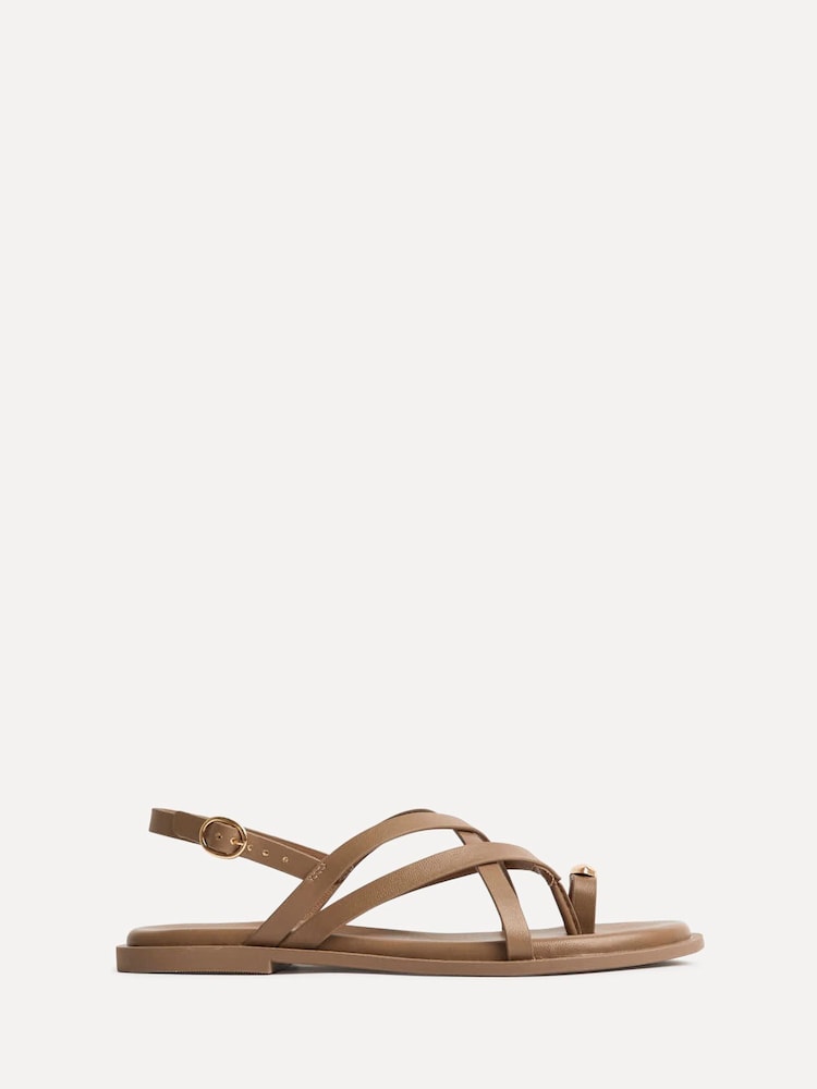 Linzi Brown Zyra Strappy Toe Ring Flat Sandals - Image 2 of 5