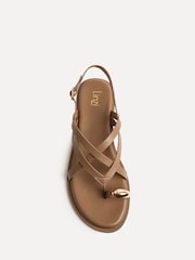 Linzi Brown Zyra Strappy Toe Ring Flat Sandals - Image 3 of 5