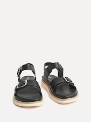 Linzi Black Karis Double Buckle Flat Sandals - Image 3 of 5
