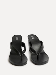Linzi Black Joia Toe Post Platform Wedge Sandals - Image 3 of 6