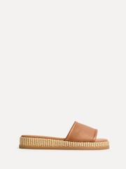 Linzi Brown Stay Raffia Flatform Mule Sandals - Image 2 of 6