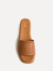 Linzi Brown Stay Raffia Flatform Mule Sandals - Image 4 of 6
