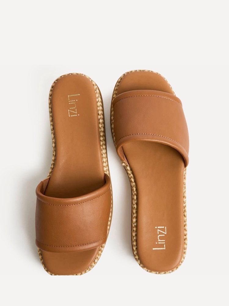 Linzi Brown Stay Raffia Flatform Mule Sandals - Image 5 of 5 Linzi Brown Stay Raffia Flatform Mule Sandals - Image 5 of 5