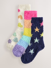 Little Bird by Jools Oliver Pastel Motifs Cosy Ankle Socks 3 Pack - Image 1 of 6