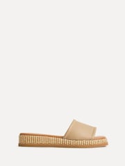 Linzi Natural Stay Raffia Flatform Mule Sandals - Image 2 of 5