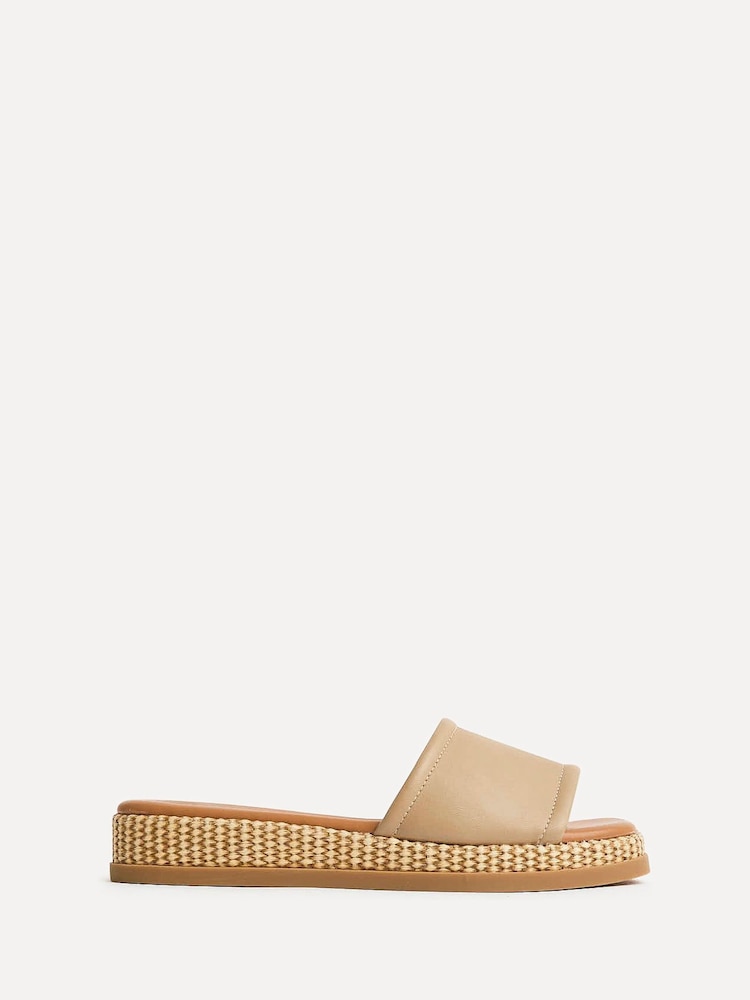 Linzi Natural Stay Raffia Flatform Mule Sandals - Image 2 of 5
