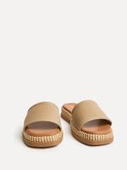 Linzi Natural Stay Raffia Flatform Mule Sandals - Image 3 of 5
