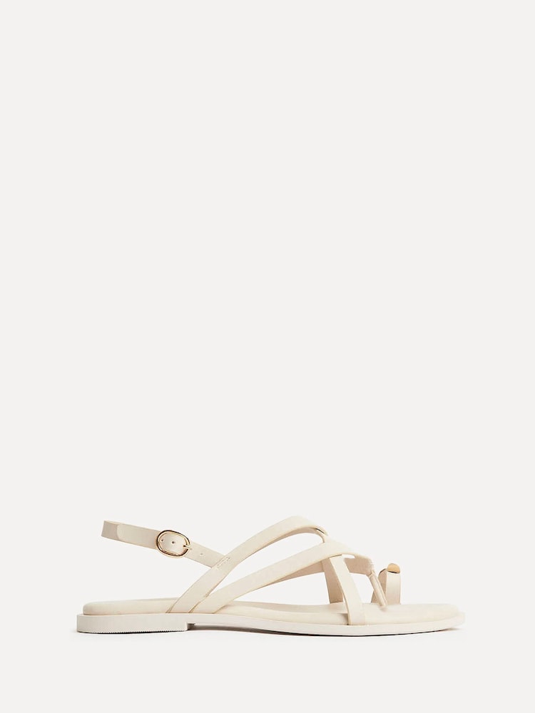 Linzi Cream Zyra Strappy Toe Ring Flat Sandals - Image 2 of 4