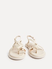 Linzi Cream Zyra Strappy Toe Ring Flat Sandals - Image 3 of 4
