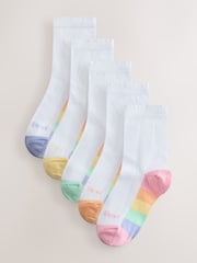 Little Bird by Jools Oliver Back to School Bright Rainbow Sole Crew Socks 5 Pack - Image 1 of 8