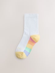 Little Bird by Jools Oliver Back to School Bright Rainbow Sole Crew Socks 5 Pack - Image 2 of 8