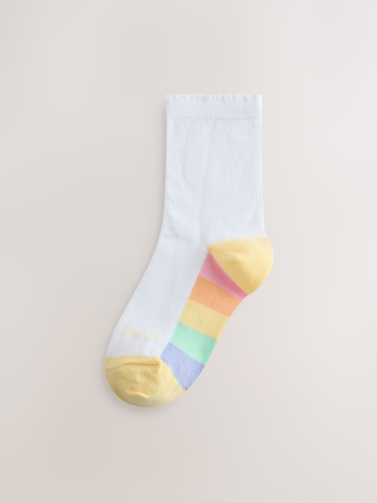 Little Bird by Jools Oliver Back to School Bright Rainbow Sole Crew Socks 5 Pack - Image 2 of 8
