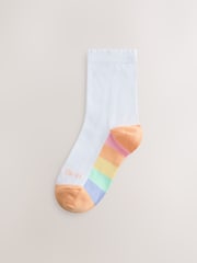 Little Bird by Jools Oliver Back to School Bright Rainbow Sole Crew Socks 5 Pack - Image 4 of 8
