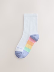 Little Bird by Jools Oliver Back to School Bright Rainbow Sole Crew Socks 5 Pack - Image 5 of 8