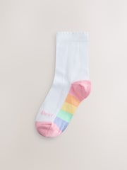 Little Bird by Jools Oliver Back to School Bright Rainbow Sole Crew Socks 5 Pack - Image 6 of 8