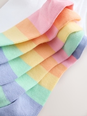 Little Bird by Jools Oliver Back to School Bright Rainbow Sole Crew Socks 5 Pack - Image 8 of 8