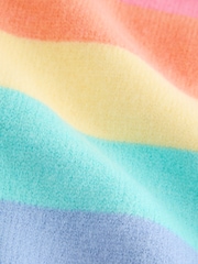 Little Bird by Jools Oliver Multi Pastel Rainbow Knitted Hood and Gloves Set - Image 4 of 5
