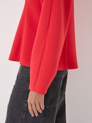 Hush Bright Red Scuba Peplum Jersey Top - Image 4 of 5