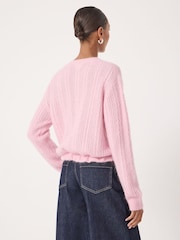 Hush Pink Wool Blend Drawstring Detail Cardigan - Image 3 of 6
