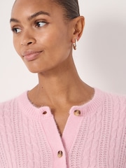 Hush Pink Wool Blend Drawstring Detail Cardigan - Image 4 of 6