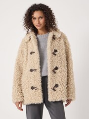 Hush Cream Teddy Duffle Jacket - Image 2 of 6