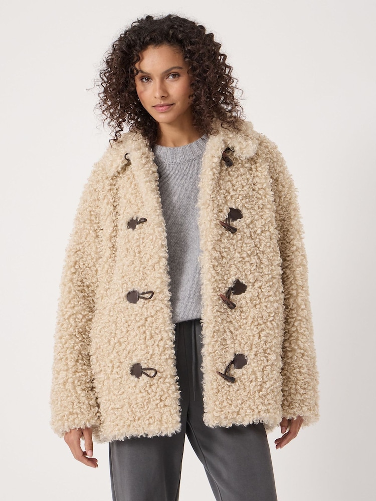 Hush Cream Teddy Duffle Jacket - Image 2 of 6