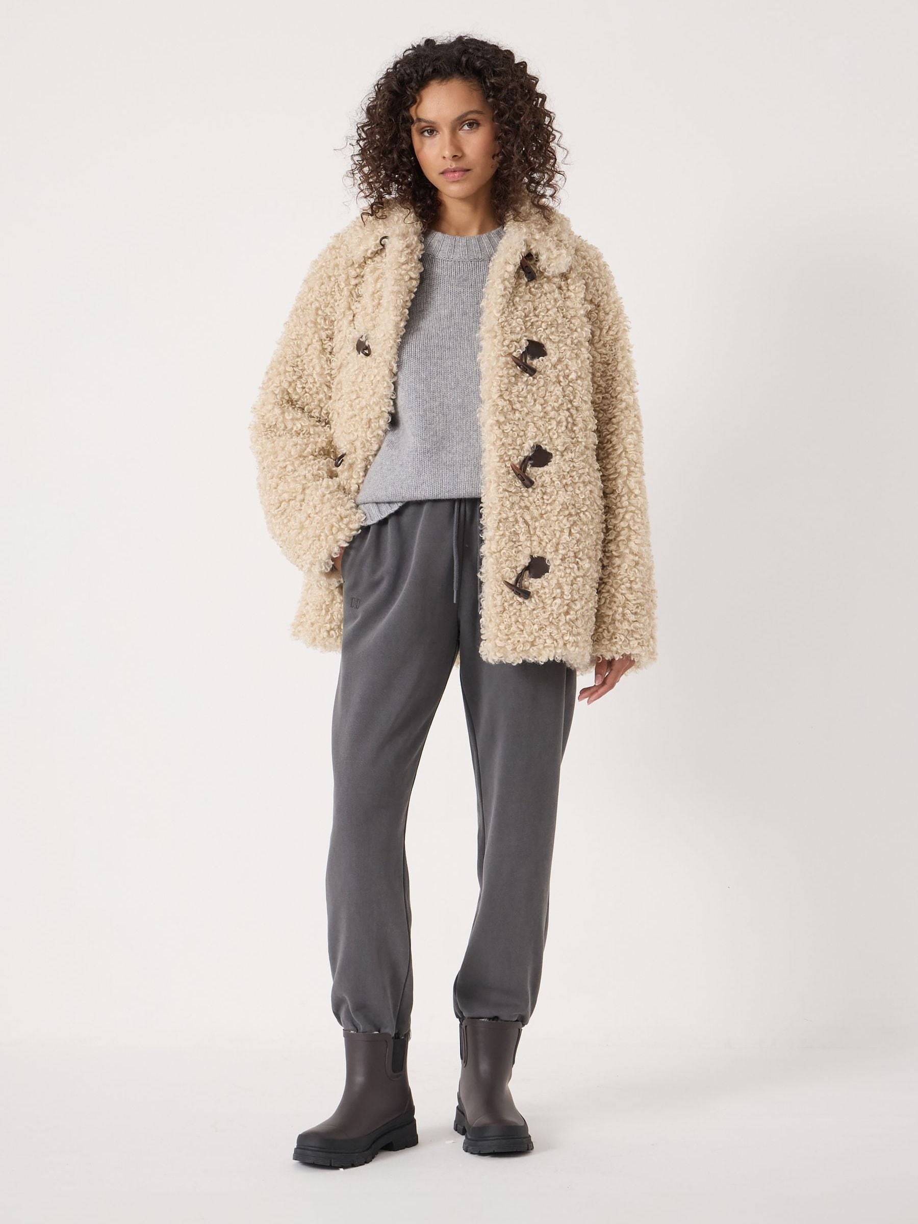 Buy Hush Cream Teddy Duffle Jacket from Next Slovenia