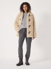 Hush Cream Teddy Duffle Jacket - Image 3 of 6