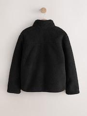 Black Zip-Up Borg Fleece Jacket With Pockets (3-16yrs) - Image 7 of 9