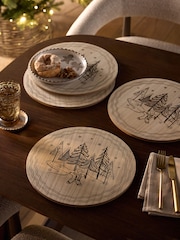 Set of 4 Natural Christmas Gingerbread Wooden Placemats - Image 1 of 4
