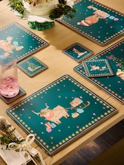 Set 4 božićnih podmetača za tanjire i podmetača Hamish the Highland Cow Corkback - Slika 1 od 4